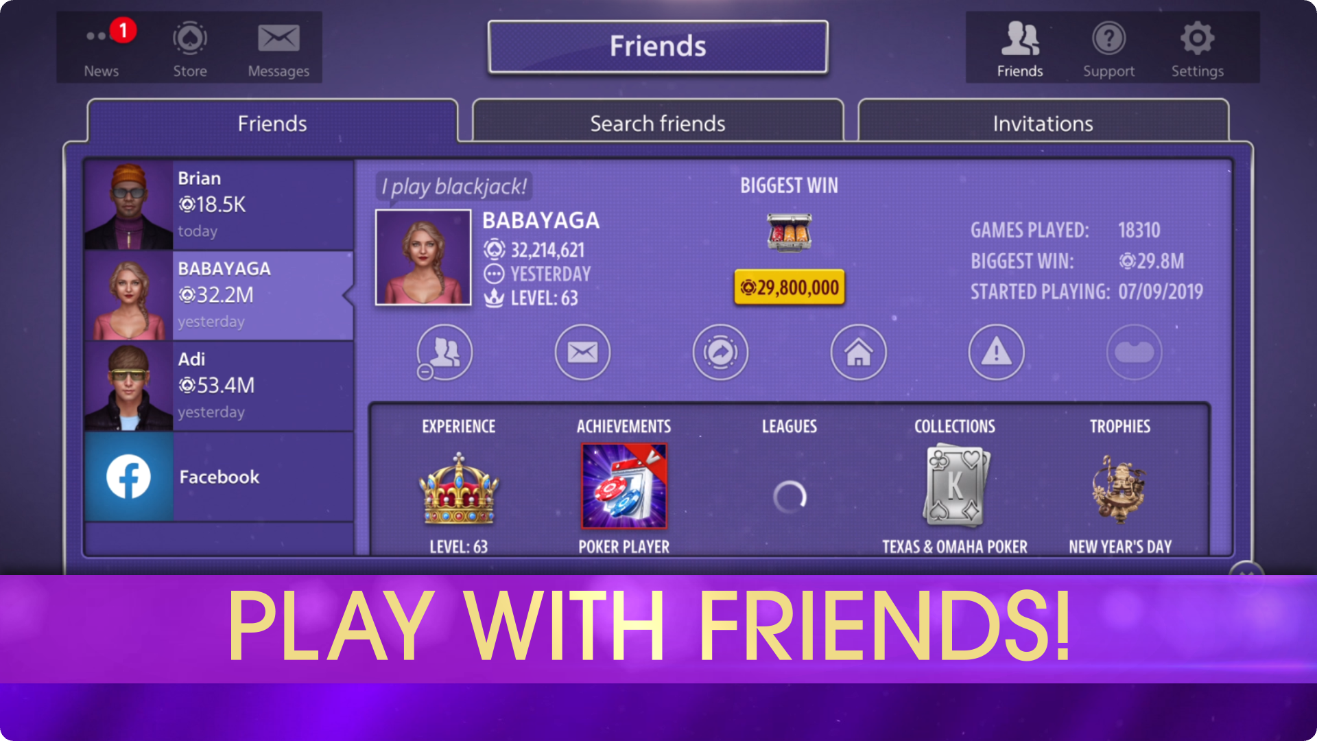 Hard rock blackjack & casino app screenshot