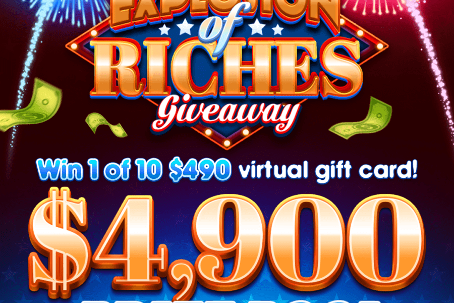 Explosion of riches giveaway prize pool by hard rock games