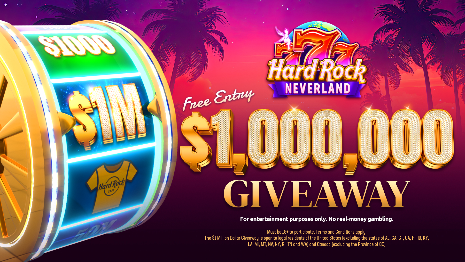 1 Million Dollar Giveaway | Hard Rock Neverland Casino