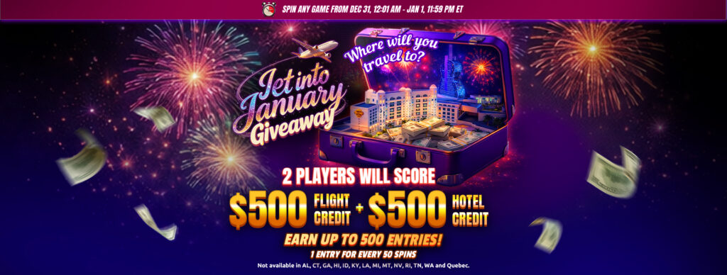 Jet into january giveaway homepage hero carousel