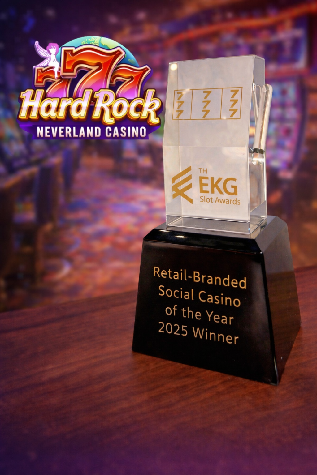 EKG Slot Awards trophy for Retail-Branded Social Casino of the Year