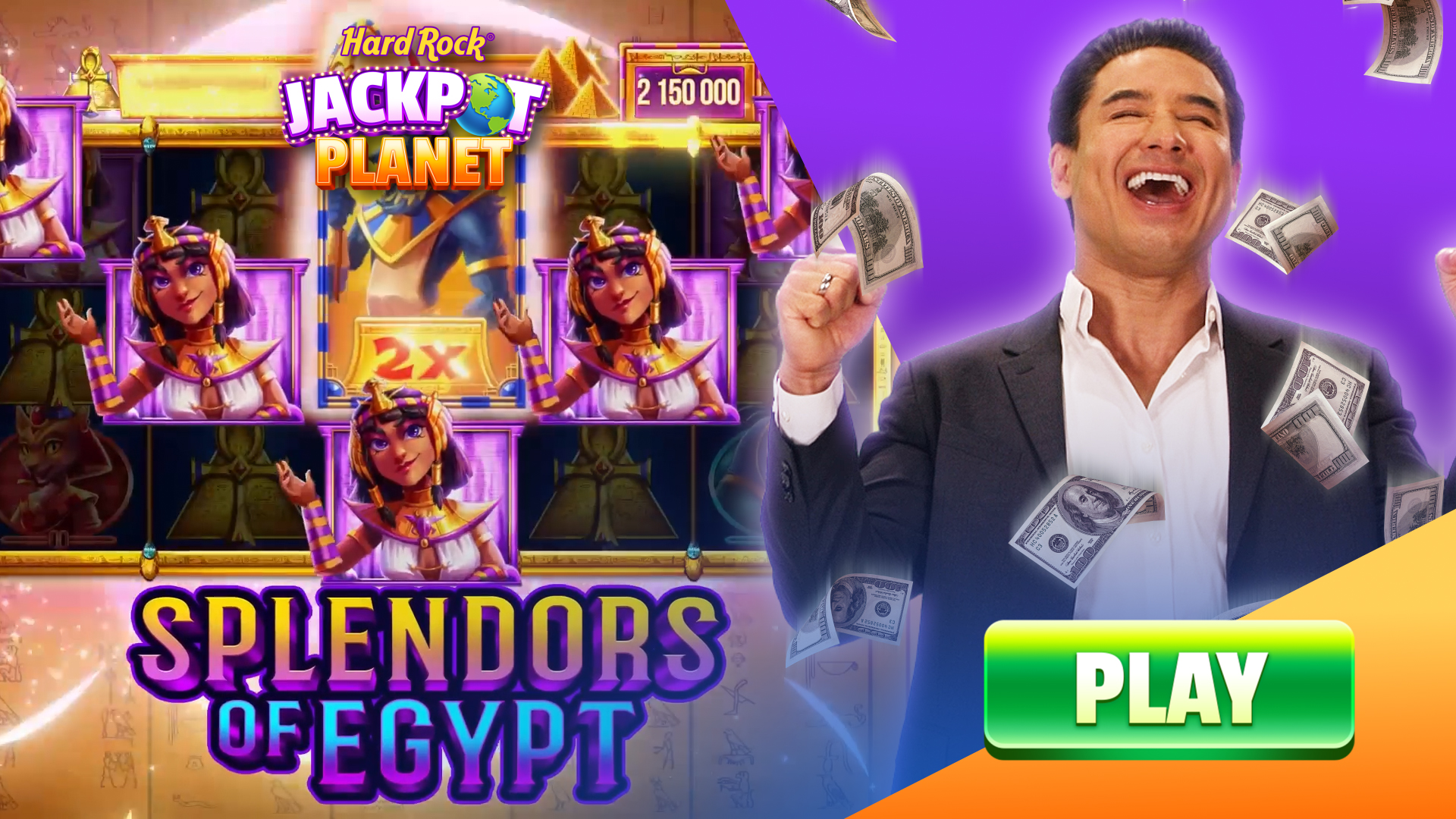 Splendor of Egypt social casino slot artwork from Hard Rock Games