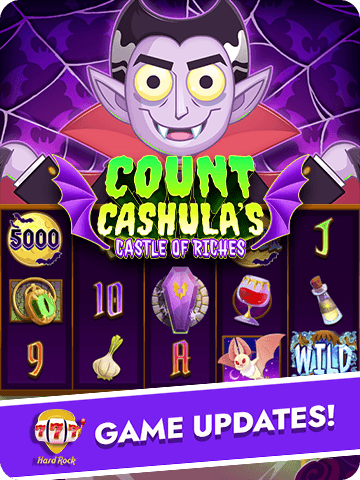 Count Cashula’s Castle of Riches artwork with a cartoon vampire and spooky slot symbols